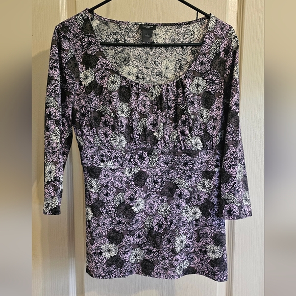 Ann Taylor Tops - Ann Taylor Large Purple Floral Blouse